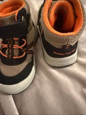 Stride Rite Kids Gray and Orange Mesh Sneakers